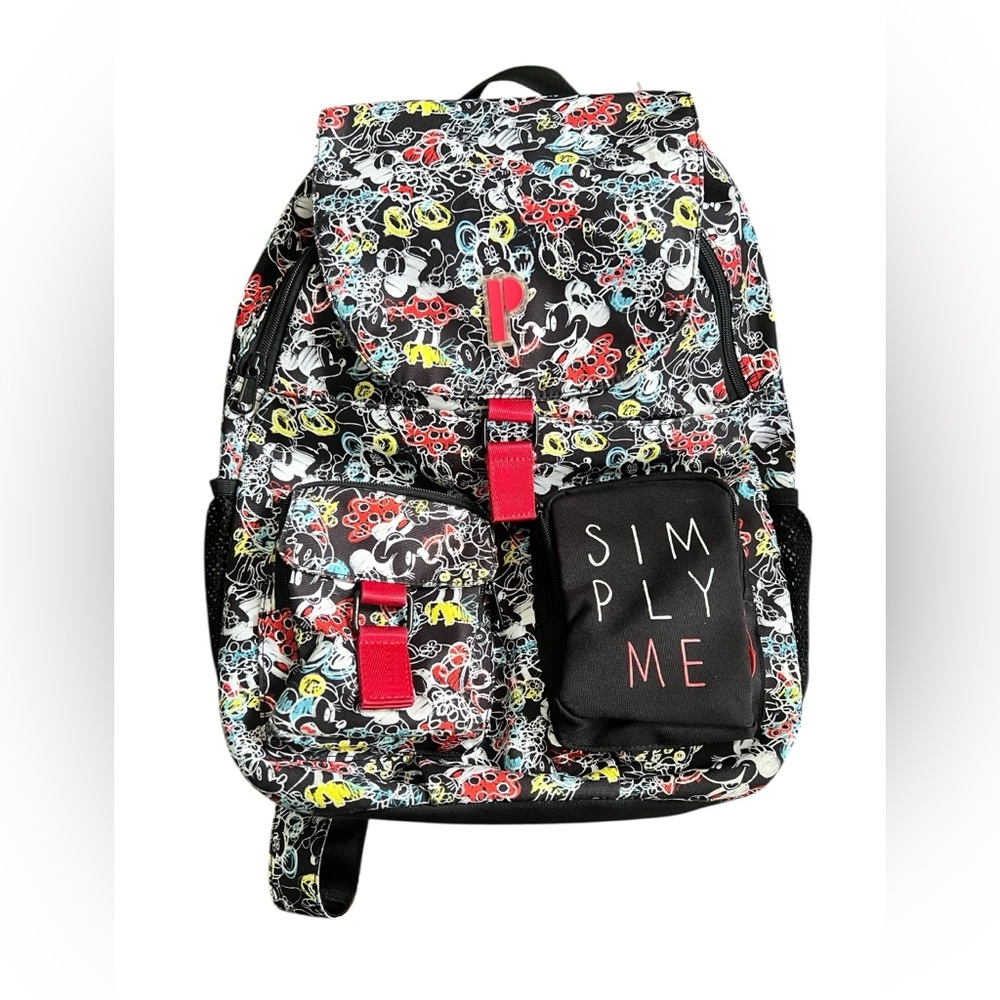 Porta Miceky Colorful Patterned Backpack with Red Accents